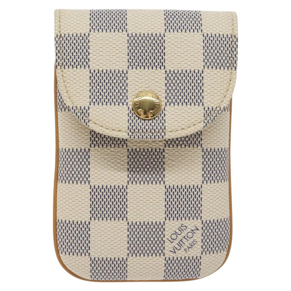 LOUIS VUITTON Damier Azur Etui Telephonne MM Cell Phone Case N60026 Auth SW1002V