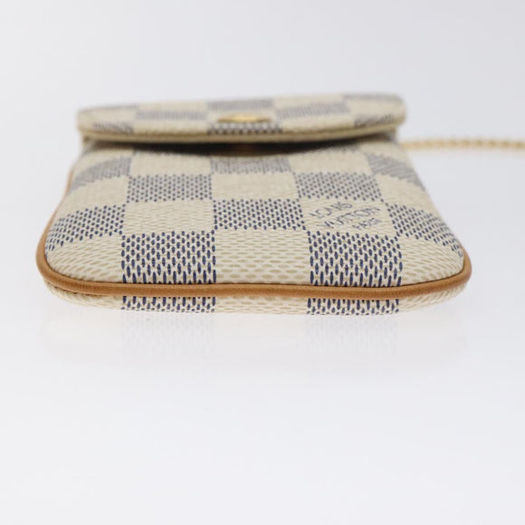 LOUIS VUITTON Damier Azur Etui Telephonne MM Cell Phone Case N60026 Auth SW1002V