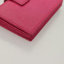 FENDI Card Case Leather Pink Gold Auth SW1004-15