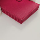 FENDI Card Case Leather Pink Gold Auth SW1004-16