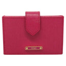FENDI Card Case Leather Pink Gold Auth SW1004-13
