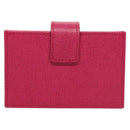 FENDI Card Case Leather Pink Gold Auth SW1004-2