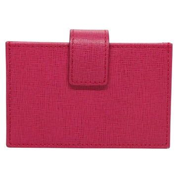 FENDI Card Case Leather Pink Gold Auth SW1004 - 0