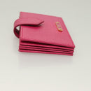 FENDI Card Case Leather Pink Gold Auth SW1004-4