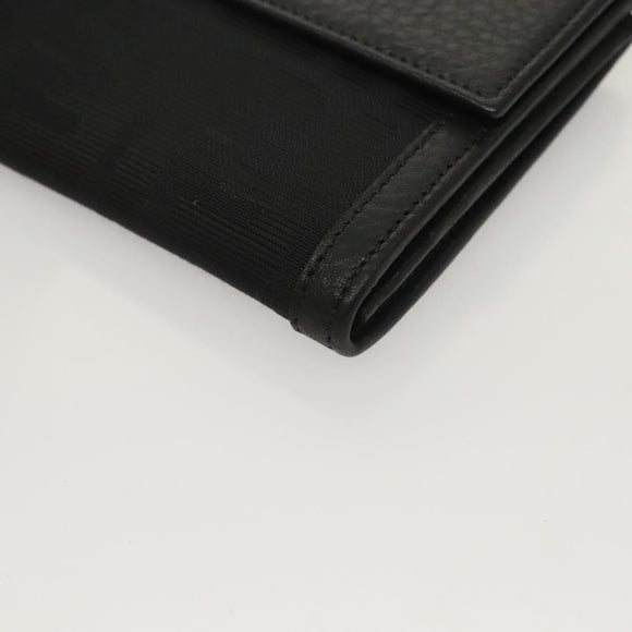FENDI Zucca Canvas Long Wallet Black Auth SW1005