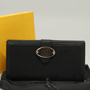 FENDI Zucca Canvas Long Wallet Black Auth SW1005-12