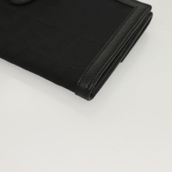 FENDI Zucca Canvas Long Wallet Black Auth SW1005