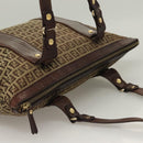 FENDI Zucchino Canvas Tote Bag Brown Gold Auth SW1006-6