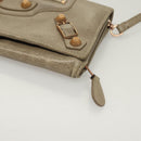 BALENCIAGA Wallet Giant Shoulder Bag Leather Beige 253055 Auth SW1009-15