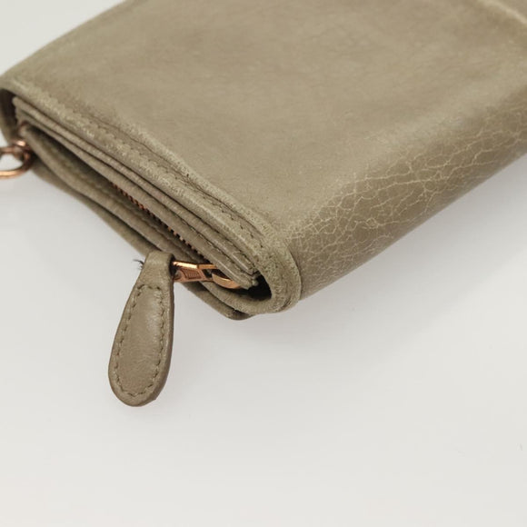 BALENCIAGA Wallet Giant Shoulder Bag Leather Beige 253055 Auth SW1009