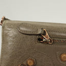 BALENCIAGA Wallet Giant Shoulder Bag Leather Beige 253055 Auth SW1009-18