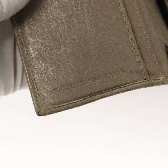 BALENCIAGA Wallet Giant Shoulder Bag Leather Beige 253055 Auth SW1009