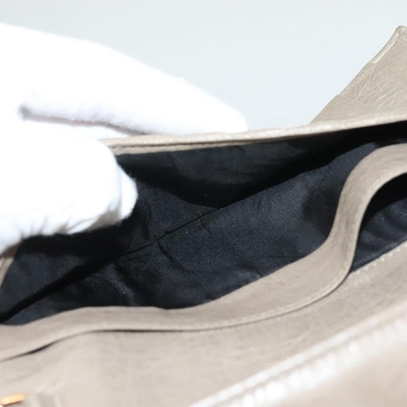 BALENCIAGA Wallet Giant Shoulder Bag Leather Beige 253055 Auth SW1009