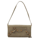 BALENCIAGA Wallet Giant Shoulder Bag Leather Beige 253055 Auth SW1009-13