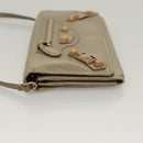 BALENCIAGA Wallet Giant Shoulder Bag Leather Beige 253055 Auth SW1009-4