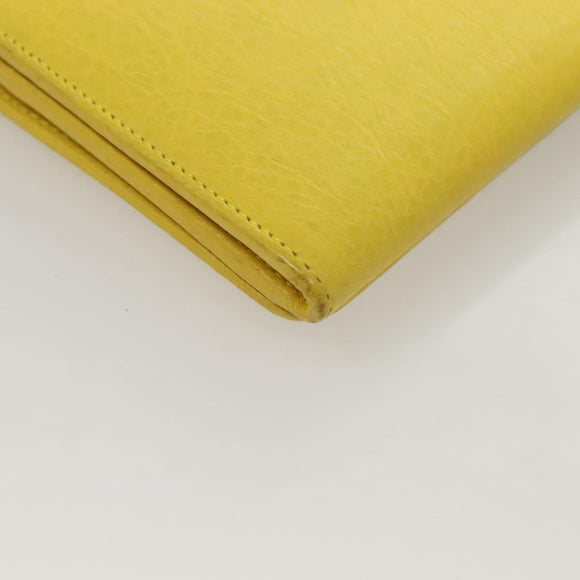 BALENCIAGA Long Wallet Leather Yellow 233599 Auth SW1010