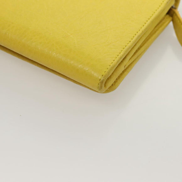 BALENCIAGA Long Wallet Leather Yellow 233599 Auth SW1010