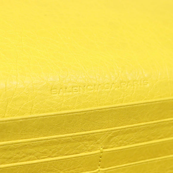 BALENCIAGA Long Wallet Leather Yellow 233599 Auth SW1010