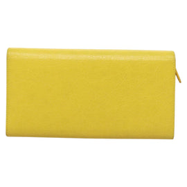BALENCIAGA Long Wallet Leather Yellow 233599 Auth SW1010 - 0