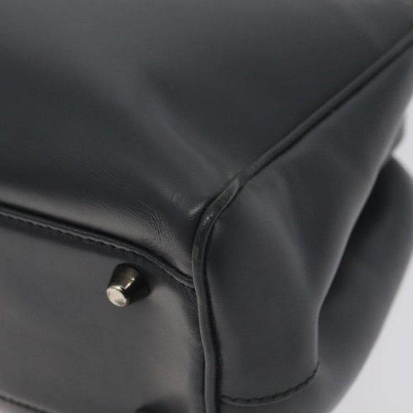 PRADA Hand Bag Leather Gray Auth SW1011