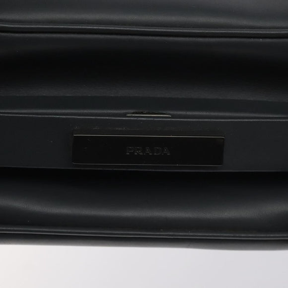 PRADA Hand Bag Leather Gray Auth SW1011