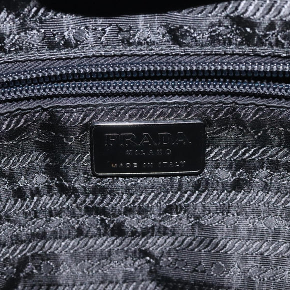 PRADA Hand Bag Leather Gray Auth SW1011