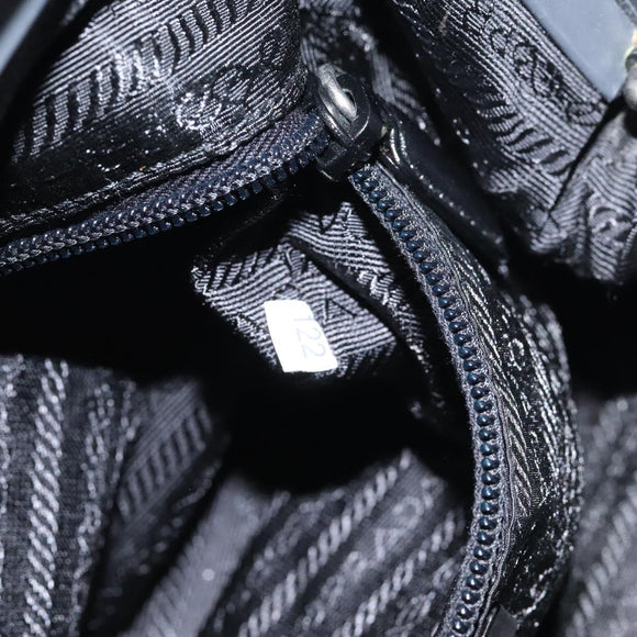 PRADA Hand Bag Leather Gray Auth SW1011