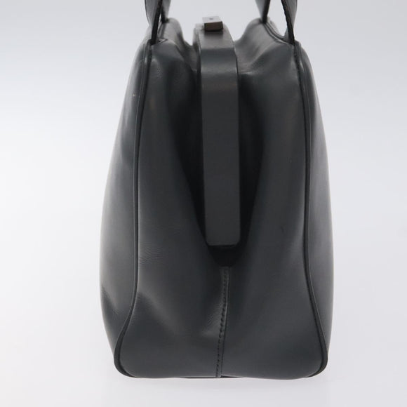 PRADA Hand Bag Leather Gray Auth SW1011