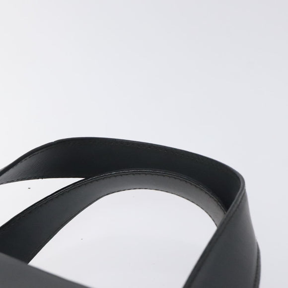 PRADA Hand Bag Leather Gray Auth SW1011