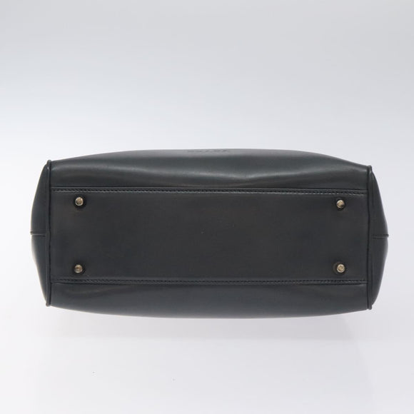 PRADA Hand Bag Leather Gray Auth SW1011