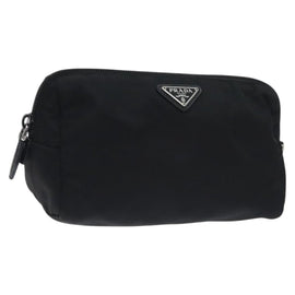 PRADA Pouch Nylon Black Auth SW1012