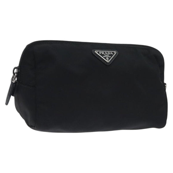 PRADA Pouch Nylon Black Auth SW1012