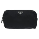 PRADA Pouch Nylon Black Auth SW1012-13