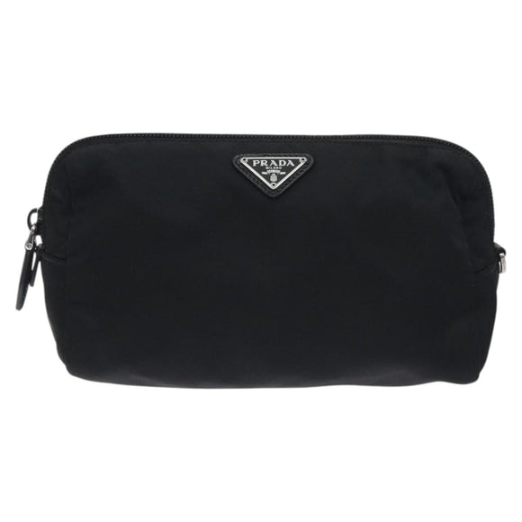 PRADA Pouch Nylon Black Auth SW1012