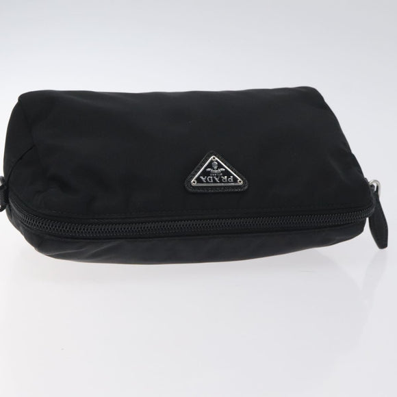 PRADA Pouch Nylon Black Auth SW1012