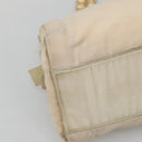 PRADA Chain Shoulder Bag Nylon Beige Gold Auth SW1015-15