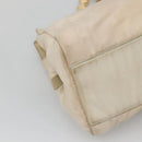 PRADA Chain Shoulder Bag Nylon Beige Gold Auth SW1015-9