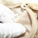 PRADA Chain Shoulder Bag Nylon Beige Gold Auth SW1015-23