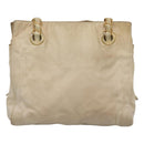 PRADA Chain Shoulder Bag Nylon Beige Gold Auth SW1015-2