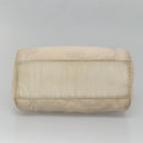 PRADA Chain Shoulder Bag Nylon Beige Gold Auth SW1015-5