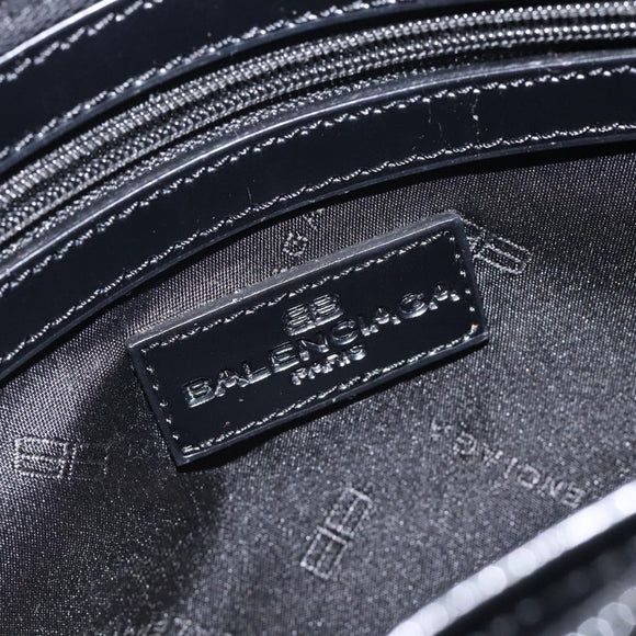 BALENCIAGA Hand Bag Canvas Black Auth SW1025
