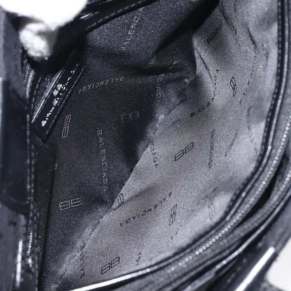 BALENCIAGA Hand Bag Canvas Black Auth SW1025