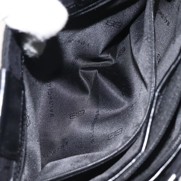 BALENCIAGA Hand Bag Canvas Black Auth SW1025