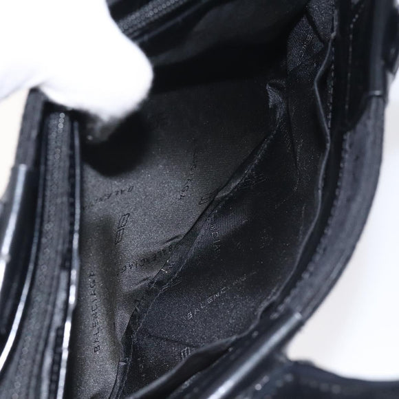 BALENCIAGA Hand Bag Canvas Black Auth SW1025