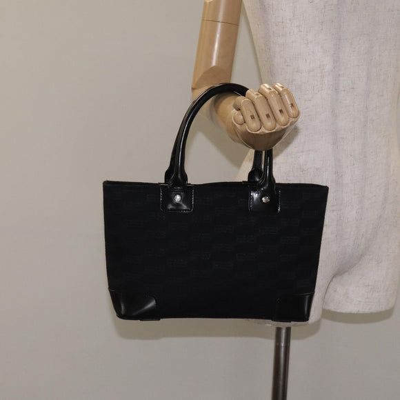 BALENCIAGA Hand Bag Canvas Black Auth SW1025
