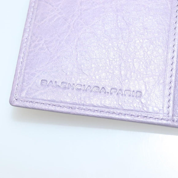 BALENCIAGA Classic Continental Zip Wallet Leather Purple 253038 Auth SW1026M
