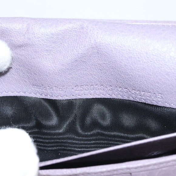 BALENCIAGA Classic Continental Zip Wallet Leather Purple 253038 Auth SW1026M