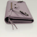 BALENCIAGA Classic Continental Zip Wallet Leather Purple 253038 Auth SW1026M-4