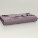 BALENCIAGA Classic Continental Zip Wallet Leather Purple 253038 Auth SW1026M-5