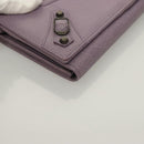 BALENCIAGA Classic Continental Zip Wallet Leather Purple 253038 Auth SW1026M-7